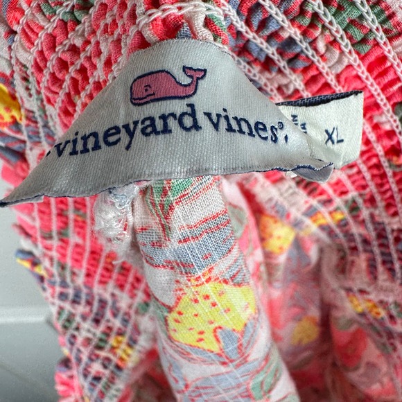 Women's Vineyard Vines Red Floral Print Top Size XL - Picture 7 of 8